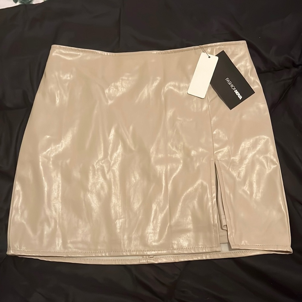 Fashion Nova Flame In Your Heart Mini Skirt - Nude